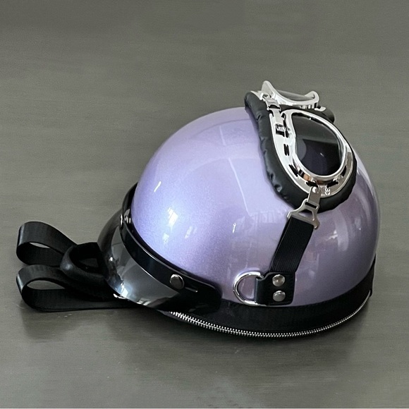 Purple Lavender Metallic Motorcycle Helmet Backpack Crossbody Shoulder Bag Purse - Picture 8 of 13